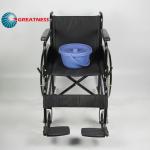 Basic Simplicity Folding Steel Wheelchair Sturdy With Fixed Footrest