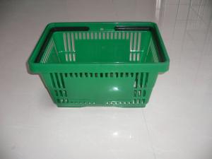 China Flexible Green Plastic Shopping Basket With Capacity 13KGS 420x290x220mm wholesale