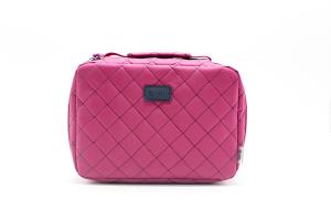 China Square Leather Cosmetic Bags 8.5cm Pink Leather Makeup Bag wholesale