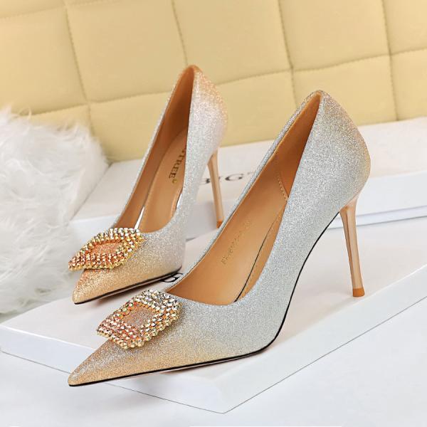 96161-8 Korean Sexy Party High-Heeled Shoes Stiletto High-Heeled Shallow Pointy