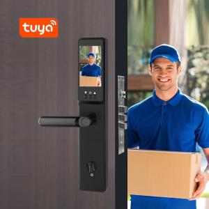China Tuya Remote Control Front Door Lock IMD Panel Fingerprint IC Card Password Access wholesale
