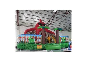 China Red Coconut Tree Inflatable Fun City With Slide Jumping Castle wholesale