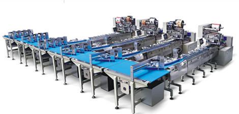Biscuit Cookie Food Automatic Packaging Line Cake Waffle Feeding And Bag Packing