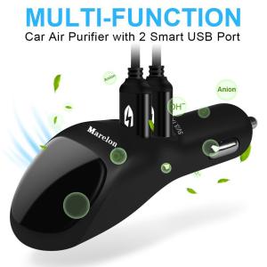 China 2 USB Port Smart Car Charger With Ionic Air Cleaner Ionizer , Car Air Purifier wholesale