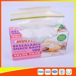 Seals Tight Plastic Ziplock Snack Bags Reuseable With Private Lable