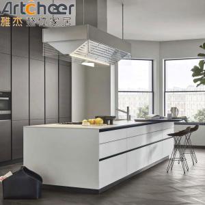 China Solid Wood Door Panel Modular Kitchen Cabinets Modern Design Aluminium Profile Furniture wholesale