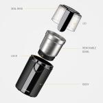 Easy Clean Detachable Home Electric Coffee Grinder Removable Cup Stainless Steel