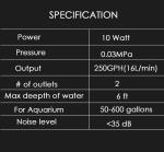 Powerful 250GPH Dual Hygger Air Pump For Fish Transport
