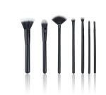 7pcs Essential Eyeshadow Makeup Brush Set Soft Synthetic Hair Black