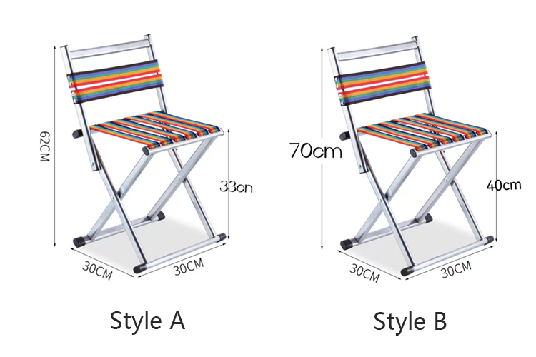 Outdoor Fishing Camping Chair with Backrest Portable and Lightweight Metal Iron Stool