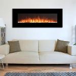 2380mm Wall Fireplace Heater Two Levels Painted Glass Electric Fireplace