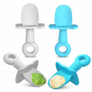 China ODM Silicone Baby Spoon Anti Choke First Self Feeding Fork Utensil Set wholesale