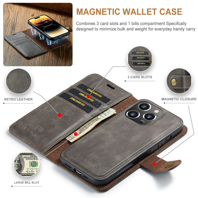 Pu Leather Mobile Phone Cases for Iphone 15 Pro Max Business Design Style with Card Slot and Customized Logo