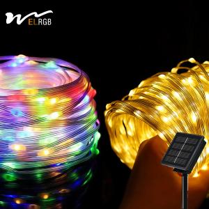 China 2kg Product Weight 100m LED Strip Line Solar String Lights for Courtyard Decoration wholesale