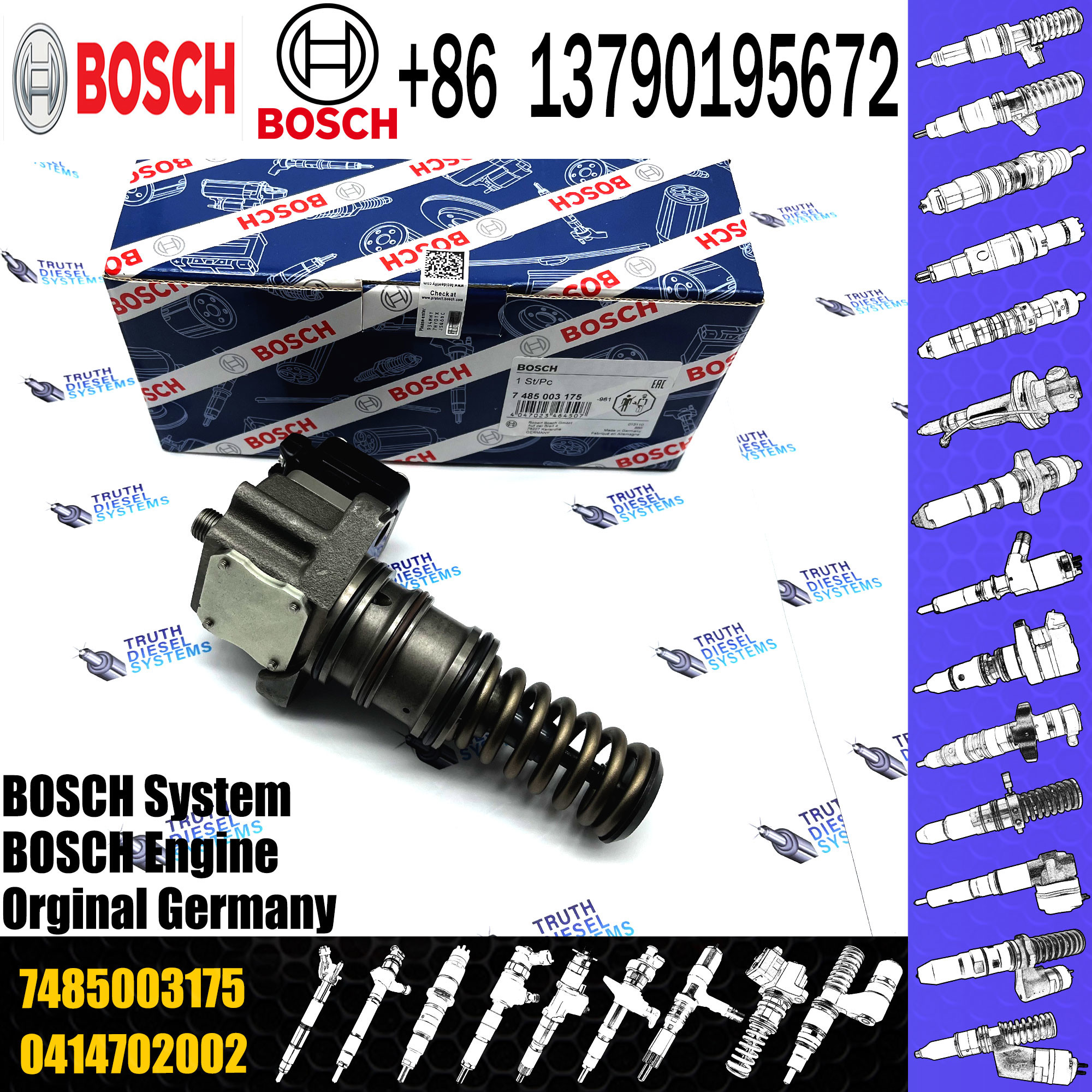 Diesel Fuel Injector Pump 0414755006 0414755007 7485003175 Pump For RENUALT E- TECHA Unit Pump 0414755006 04147