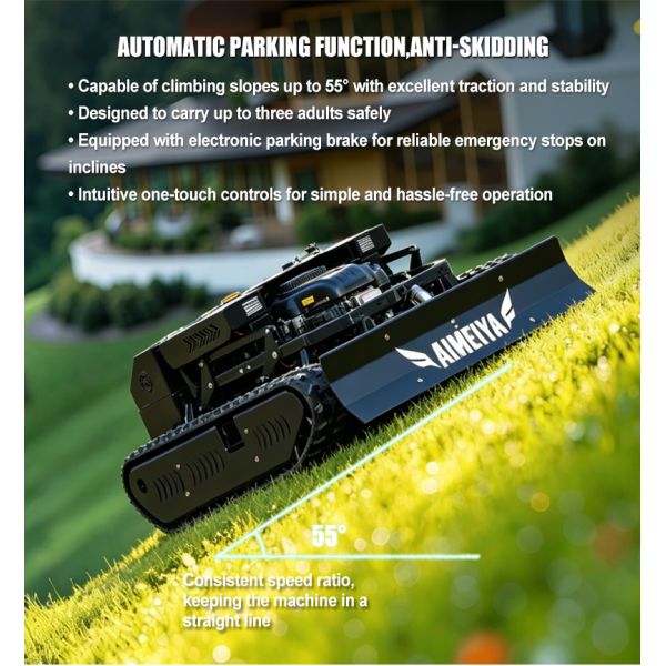 US Spot Remote Control Brush Lawn Mower, Terrain Adaptive Crawler Movement, Wear-resistant Blades, Professional Equipment