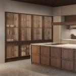 Classic Wood Kitchen Cabinet Affordable Price Customized Wood Grain Villa