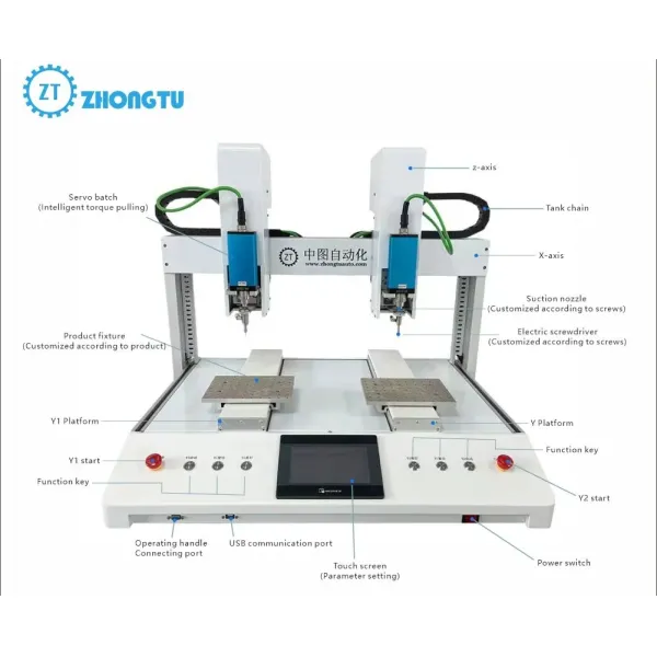 Compact programmable atuomatic screw fastening machine