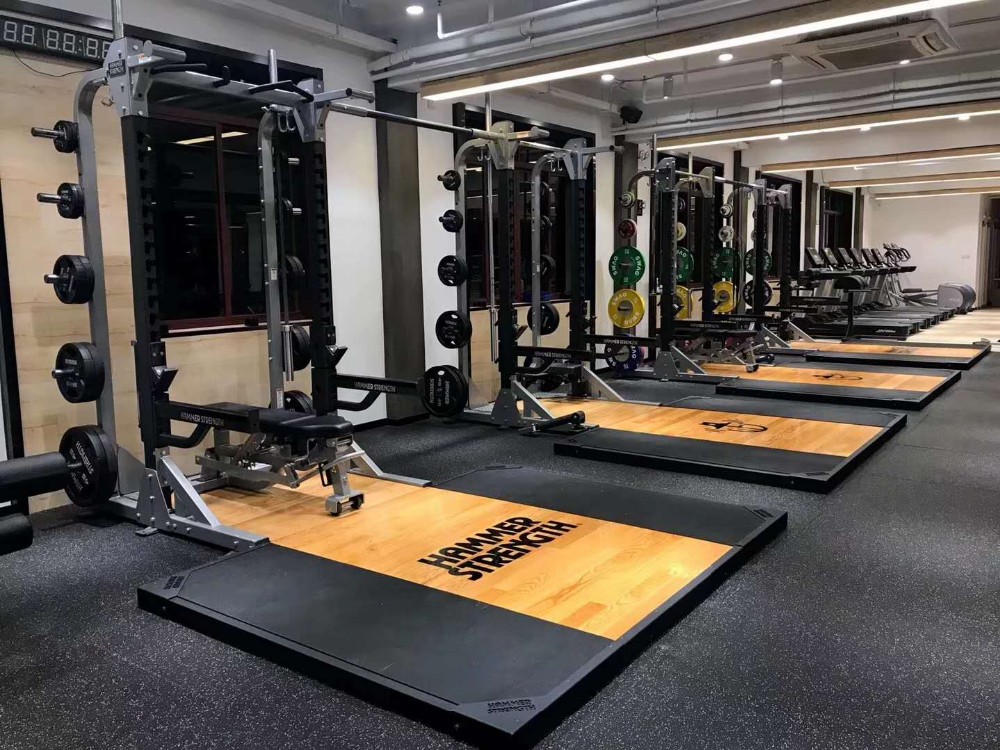 Cross Fitness Gym Equipment Power Full Squat Rack With Weighting Platform
