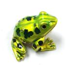 wholesale green crystal frog design metal trinket frog shape metal jeweled
