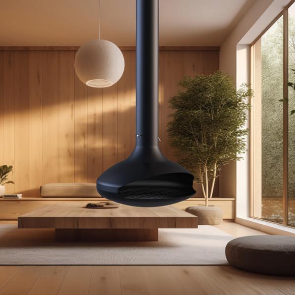 Portable Modern 60x40x20inch Wood Firepits Round Hanging Metal Fireplace For