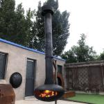 customization Hotel Suspended Wood Burners Charcoal Hanging Black Fireplace 80cm