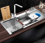 32' Multifunction Top Mount Farmhouse Sink Stainless 16 Gauge With Knife Holder