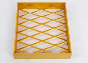 China Gold 3.5mm 4.0mm Expanded Aluminum Metal Mesh Cladding With Frame Anti acid wholesale