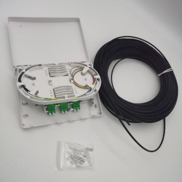 6Cores LC/APC Pre-Connectorized Optical Distribution Box 6Fibers Wall Outlet PTO Box