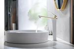35mm Ceramic Cartridge Bathroom Basin Faucets , Solid Brass Single Hole Faucet
