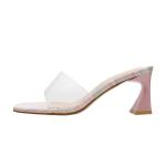 5569-2 Korean Fashion Open Toe High Heels Transparent Thin Sexy Sandals Thick