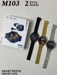 Dynamic Double Straps Outdoorsman Smart Watch 1.5" Round With Earbuds Rose Gold