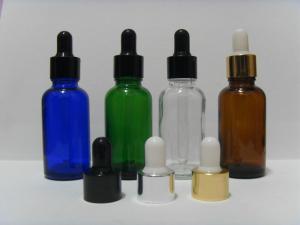 China FDA Free Lotion Glass Bottles With Silver Collar And White Bulb / Liquid Dropper Bottle wholesale