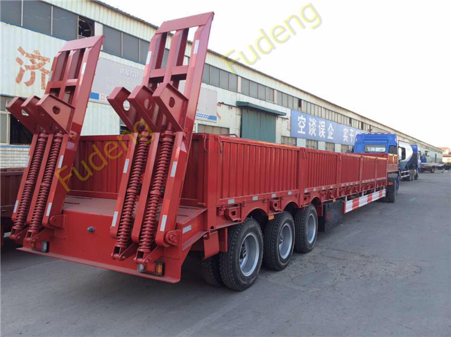 120ton Loading Capacity Low Bed Semi Trailer Of 15000 Mm Overall Length For Heavy Machinery Transport