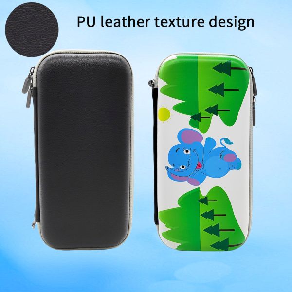 Hard PU Leather Cute Cartoon Elephant Pattern Carry Case for Nintendo Switch Oled