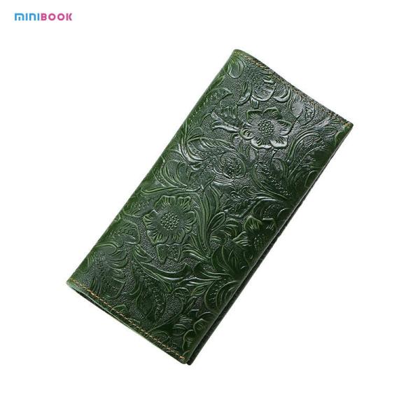 Daily Life Wallet Length Long Women Leather Wallet With Clear PVC Windows And