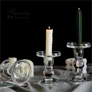 China Christmas Wedding Candle Holder Glass Candle Pillars Set 19cm 27cm 35cm wholesale