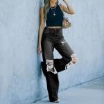 Sexy Jeans with High Quality Classic Denim Damaged New Arrival Trousers for