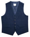 Slim Fit Three Piece Suit Adults Business Navy Checkpolyester Viscos Elastane