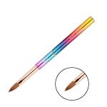 Colorful Rainbow Kolinsky Hair Nail Gel Brush ODM Metal Nail Art Pen