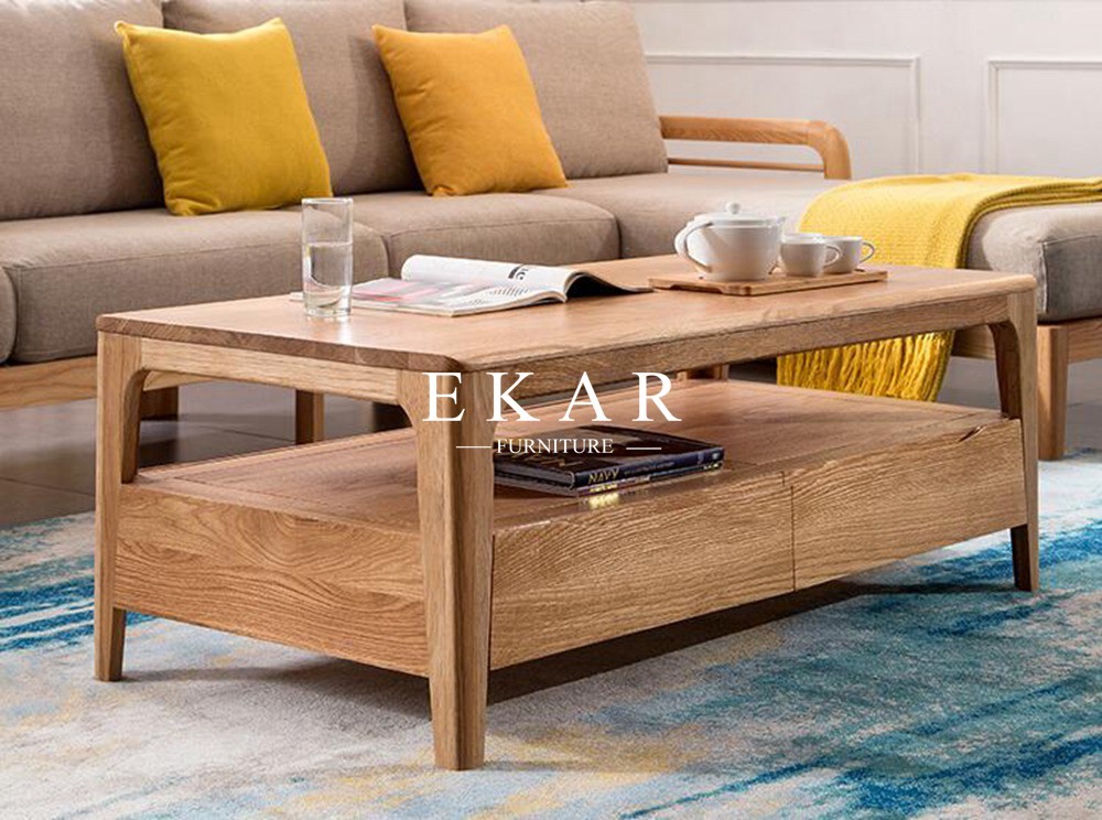 Coffee Table Design Solid Wood Living Room Modern Furniture FL-B006-C