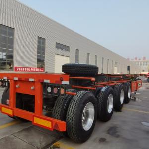 China 1840mm Tread 40/45FT 3 Axle Flatbed/Skeleton Terminal Port Container Shipping Trailer wholesale