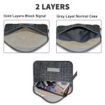 RFID Brown MONOJOY Faraday Pouch Car Keys Harris Tweed Surface RFI Shielding