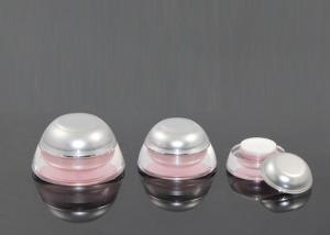 China Silver Edge Cream Plastic Empty Cosmetic Jars 15 Ml 37 Mm High wholesale