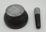 Black Stone Mortar And Pestle , Garlic Grinder Stone Environment Friendly