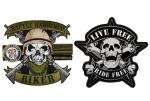 Heat Cutting Skull Custom Motorcycle Vest Patches Camouflage Material