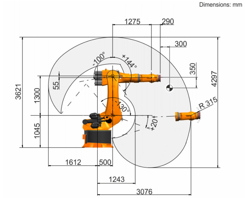 Kuka Expert KR 280 R3080 Portable Robotic Arm Six Axis Industrial