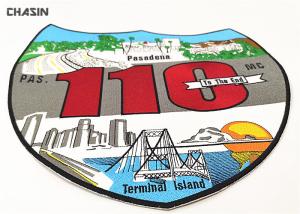 China Embroidery Iron On Patches Large Size And Leather Background For Jackets wholesale