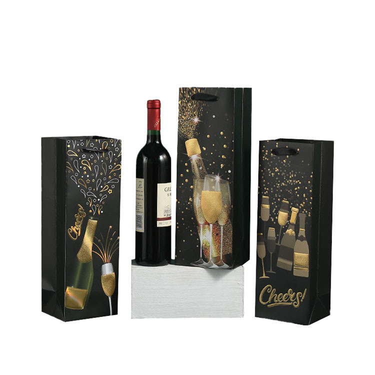ODM Cardboard Kraft Wine Paper Bags Carrier 9.5x9x35
