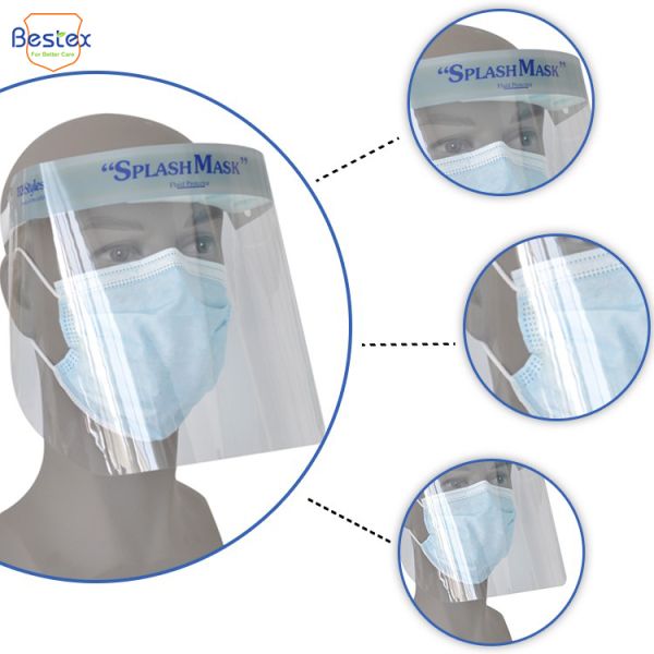 Disposable PET 32cm 22cm Anti Virus Clear Face Shield